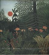 Henri Rousseau Negro Attacked by a jaguar France oil painting artist